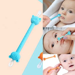 2 in 1 Baby Doppelkopf Silikon Reinigungsstab, Baby Ohrlöffel für die Nase Picking tragbaren Reinigungsstab Babypflege