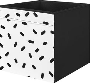 Dröna Ikea weiß/schwarze Punkte Box für Regal Kallax Aufbewahrung Kiste 33x38x33