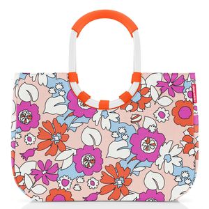 reisenthel loopshopper L, Einkaufstasche, Shopper, Tragetasche, Tasche, Frame Florist Peach, 25 L, OR3083