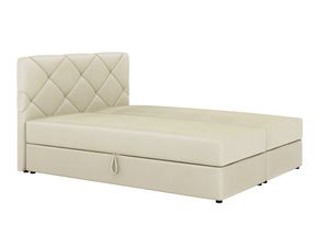 MOB, Manželská postel Boxspring 180x200 cm - Karum (béžová) (s matrací a roštem)