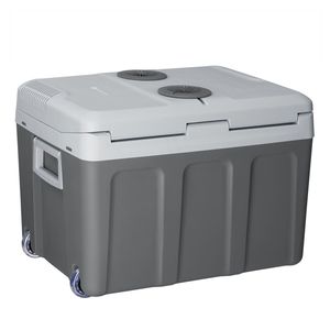 Juskys elektrische Kühlbox 40 Liter 12 V / 230 V für Auto, Lkw, Reisemobil, Camping - Mini Kühlschrank kalt & warm - thermoelektrische Box - Grau