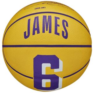 Wilson NBA Player Icon LeBron James Mini Ball WZ4007201XB, Basketballbälle, Unisex, Gelb, Größe: 3