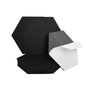 HOME DELUXE Akustikplatten Hexagon selbstklebend SILENT - Schwarz, 15er Set | Schallschutzplatten, Wanddekoration, Schallabsorber, Akustik Paneel