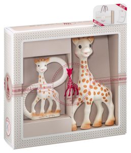 Vulli Geschenkset Sophie die Giraffe + Beißring Baby Zahnungshilfe Beißspielzeug