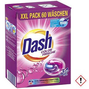Dash® Color Frische 3 in 1 Caps Sparpack I 60 Waschladungen I Waschmittel-Caps für bunte Wäsche I Frische, Reinheit, Sauberkeit | 1,59 kg
