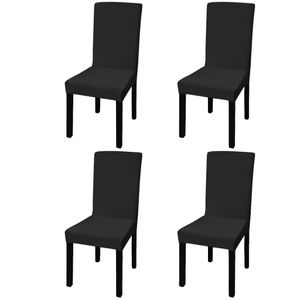 Prémiové strečové poťahy na stoličky Prolenta rovné 4 ks čierne