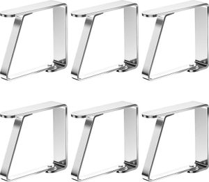 6 Stück Tischdeckenklammern, Tischklammern Tischdeckenhalter Tischdeckenklammer edelstahl Tischtuch Clips - Silber, Für Tische (5cm x 4cm)