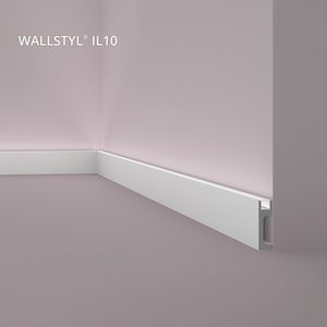 Lichtleiste WALLSTYL IL10 23 x 80 x 2000 mm Polystyrol LED Stuckleiste Weiß Hochwertig Einfache Montage Indirekte Beleuchtung Modern 2 Meter NOËL & MARQUET