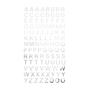 Oblique Unique ABC Alphabet Buchstaben Sticker Aufkleber zum Basteln Spielen Bekleben von Einladungen - silber