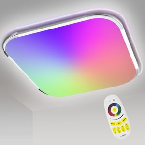 VINGO 24W RGB LED Deckenleuchte, Dimmbar, RGB Farbwechsel, Farbtemperatur Einstellbar, Deckenlampe mit Fernbedienung, 2160LM, Wohnzimmer Lampe fuer Bad, Schlafzimmer, Kueche, IP44