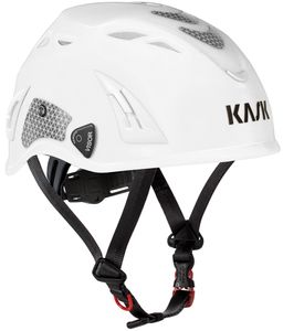 KASK Schutzhelm, Industriekletterhelm Plasma HI VIZ - Arbeitsschutzhelm, Drehrad, Reflexstreifen, EN 397 Farbe:weiß