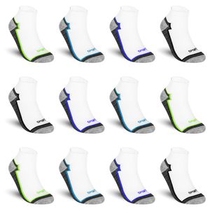 Texemp | 12 Paar Sneaker Socken Herren Baumwolle Damen Sport Füßlinge Quarter Weiß | B8 | 39-42