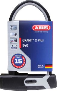 ABUS Bügelschloss Granit XPlus 540 + USH-Halterung - Fahrradschloss mit 13 mm starkem Bügel und XPlus Zylinder - ABUS-Sicherheitslevel 15 - 230 mm Bügelhöhe