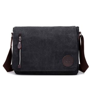 Nová pánská taška přes rameno Canvas Messenger Bag Office Study Travel Shoulder Bag, černá