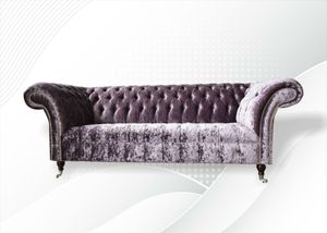 JV Möbel Klassische Chesterfield Sofa 3 Sitzer