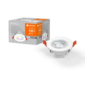 LEDVANCE Leuchte: für Decke, SMART RECESS DOWNLIGHT TW AND RGB / 4 W, 220…240 V, Ausstrahlungswinkel: 36, Tunable White, 3000…6500 K, Gehäusematerial: POLYPROPHYLENE (PP)/POLYAMID, IP20