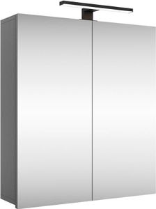 Planetmöbel Spiegelschrank Merkur, anthrazit, 60 cm, mit LED-Leuchte in schwarz
