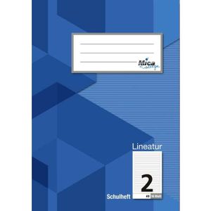 Schulheft A5 - Lineatur 2 - liniert mit Kontrastlineatur - 16 Blatt