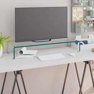 vidaXL TV-Tisch/Bildschirmerhöhung Glas Transparent 80x30x13 cm