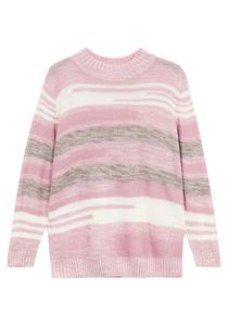 sheego Damen Große Größen Pullover mit Stehkragen und Blockstreifen Strickpullover Citywear feminin Rundhals-Ausschnitt - gestreift