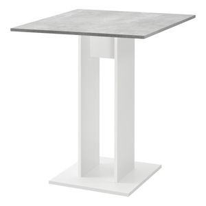 Kuchyňský stůl čtvercový 65 x 65 x 78 cm Sloupový stůl Dřevotřískový jídelní stůl Stůl bílý / betonový vzhled [en.casa]