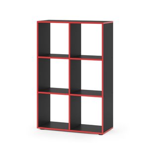 Livinity® Raumteiler , 72 x 107.8 cm, Schwarz/Rot