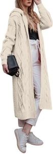 Lange Strickjacke mit Kapuze – gemütlicher, lässiger Strickpullover für Damen
