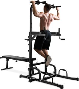 COSTWAY Pull-up Bar Free Standing, Power Tower Strength Training Equipment Športová ponorná stanica pre domácu posilňovňu, fitness športové vybavenie doma, nosnosť do 150 KG