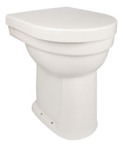 'aquaSu® Stand-WC-Set liDano +10 cm | Erhöhtes WC | Weiß | Inklusive WC-Sitz | Für Senioren und große Menschen | Flachspüler | Abgang innen senkrecht | Bodenstehend | Keramik | 02603 1