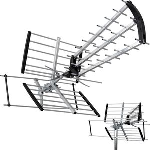 Vayox Antena Kierunkowa DVB-T/T2 VA2000 | 4K | VHF UHF | 75Ohm | 120 km | Srebrna/Czarna