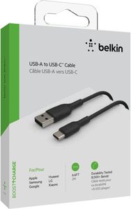 Belkin CAB001BT2MBK - 2 m - USB A - USB C - Schwarz