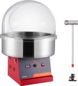 VEVOR elektrische Marshmallow-Maschine, 1 kW Marshmallow-Maschine, geeignet für Familien-Kindergeburtstagsfeiern, Familientreffen (rot)