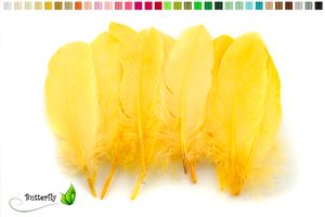10 Gänsefedern 15-20cm, Farbauswahl:gelb 645
