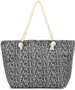BambiniWelt by Rafael K. Strandtasche mit Reißverschluss XXL Beachbag Shopper Einkaufstasche Schultertasche für Damen