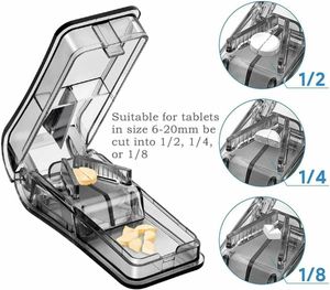 NEU Tablettenteiler für Kleine und Große Tabletten Pillenteiler mit Tablettenaufb handliches Werkzeug