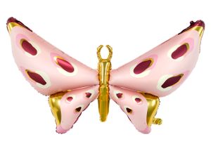 Folienballon Schmetterling 110x67cm rosa gold