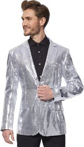 SuitMeister Glitzerjacke silber Größe: L SuitMeister Glitzerjacke silber Größe: L