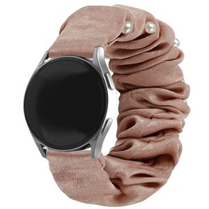 Strap-it Samsung Galaxy Watch 6 - 40mm Scrunchie Armband (Beige mit Perlen)