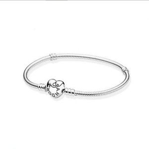 ALE S925 STERLING SILVER MOMENTS CLASP SNAKE CHAIN Armband Geschenk -17cm