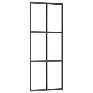 vidaXL Posuvné dvere ESG sklo a hliník 76x205 cm čierne