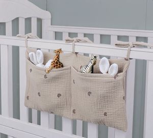Babybett Organizer Tasche Aufbewahrung aus Musselin Farbe Rainbows