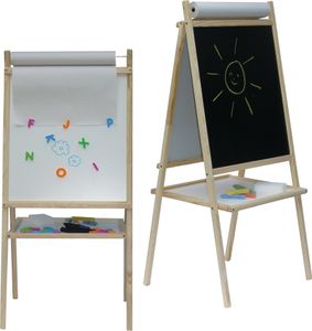 Dětská magnetická tabule 3v1 přírodní - výška 94 cm
