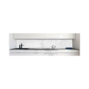 Küchenrückwand Marmor Weiß Premium Hart-PVC 0,4 mm selbstklebend - Direkt auf die Fliesen, Größe:400 x 60 cm