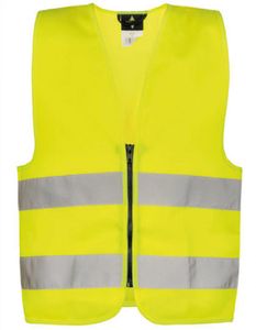 Korntex Unisex Warnschutz für Kinder Safety Vest for with Zipper EN1150 KWRX Gelb Signal Yellow S (7-12 Years)
