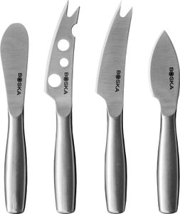 BOSKA Käsemesser-Set Mini Copenhagen/vier Käsemesser/Edelstahl/Silber / 145 x 20 x 9 mm