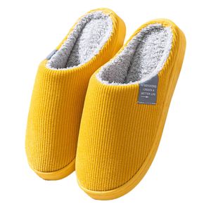 Memory Foam Hausschuhe Herren Damen Winter Warme Pantoffeln Weiche Leicht Bequeme Slipper(Streifen Geldgans gelb,40-41)