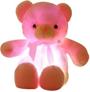 Leuchtende LED Bunte Teddy Nachtlichter Leuchtendes Leuchten Glühender Teddybär Kuscheltier Plüschtier Kinder Frauen