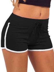 Damen Hot Pants Training Kurze Hose Einfarbige Sommer Shorts Jogginghosen Sporthosen Schwarz,Farbe XL