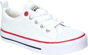 AMERICAN CLUB LH25 Original Kinder Schuhe Sneaker, luftige, geschnürte Canvas-Sneaker, Weiss 32