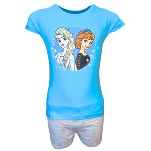 Schlafanzug kurz Disney Frozen Elsa & Anna Hellblau 110 cm